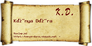 Kánya Dóra névjegykártya