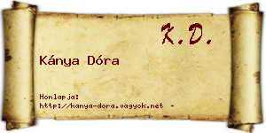 Kánya Dóra névjegykártya